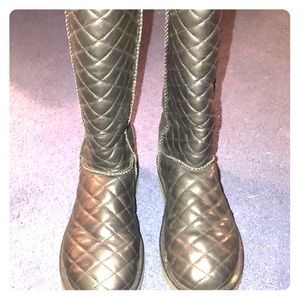 Leather quilted ugg boots- standard high length
